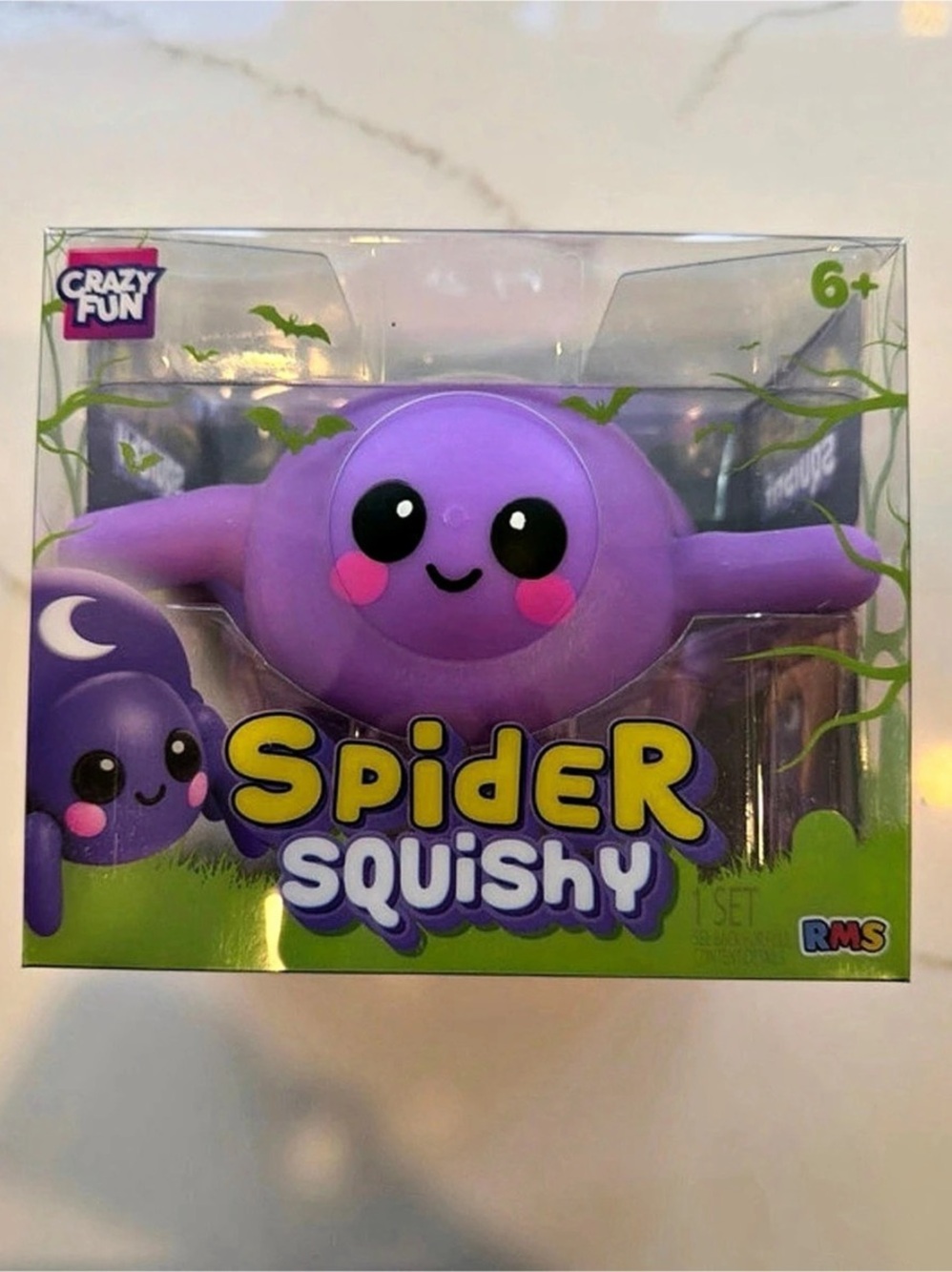 RMS Spider Squishy Purple Squishy Toy NWT